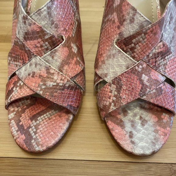 johnston murphy Pink Snake Leather Slide Nwob 8 NEW - Picture 11 of 11